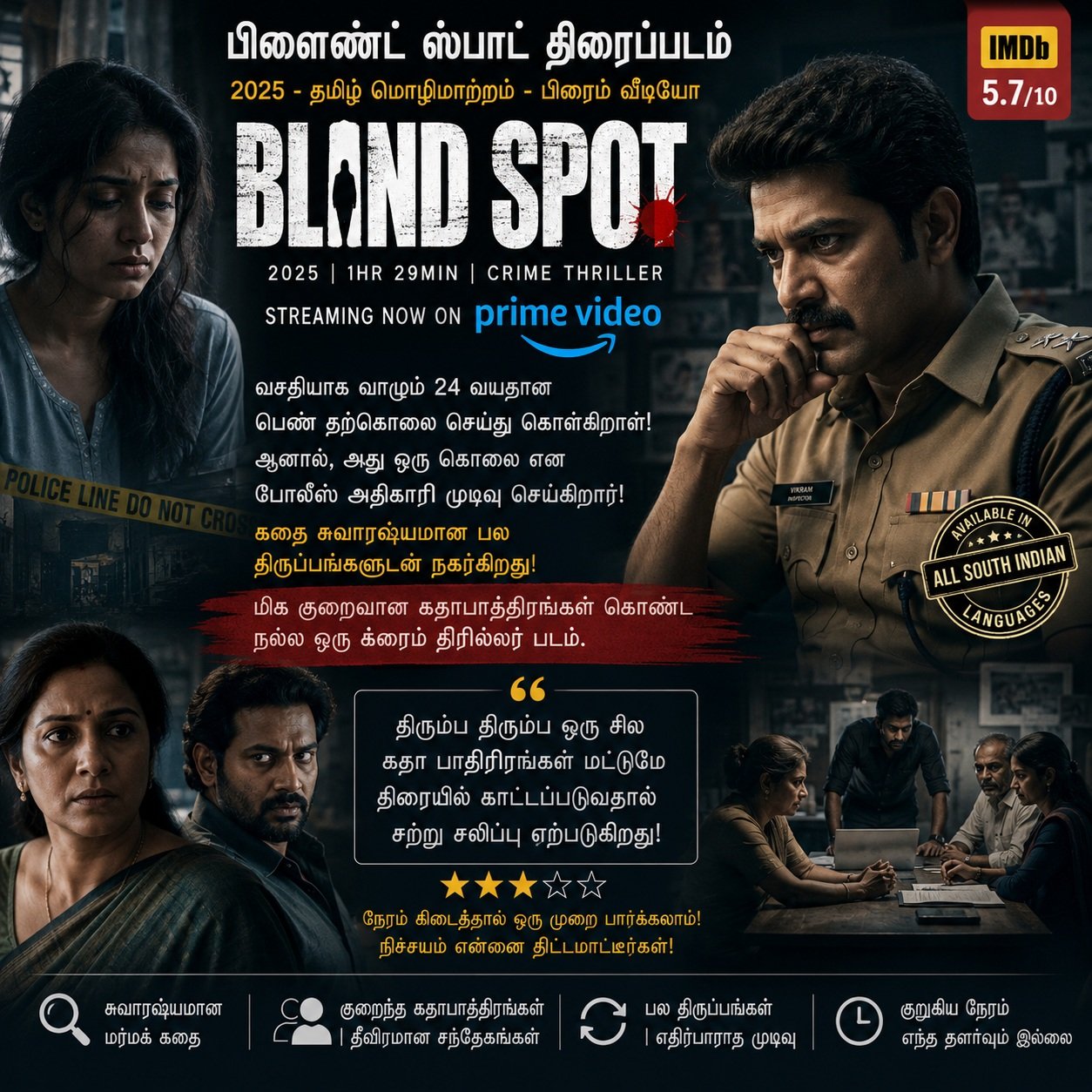Blind Spot Movie 2025 - Tamil Dubbed - Prime Video