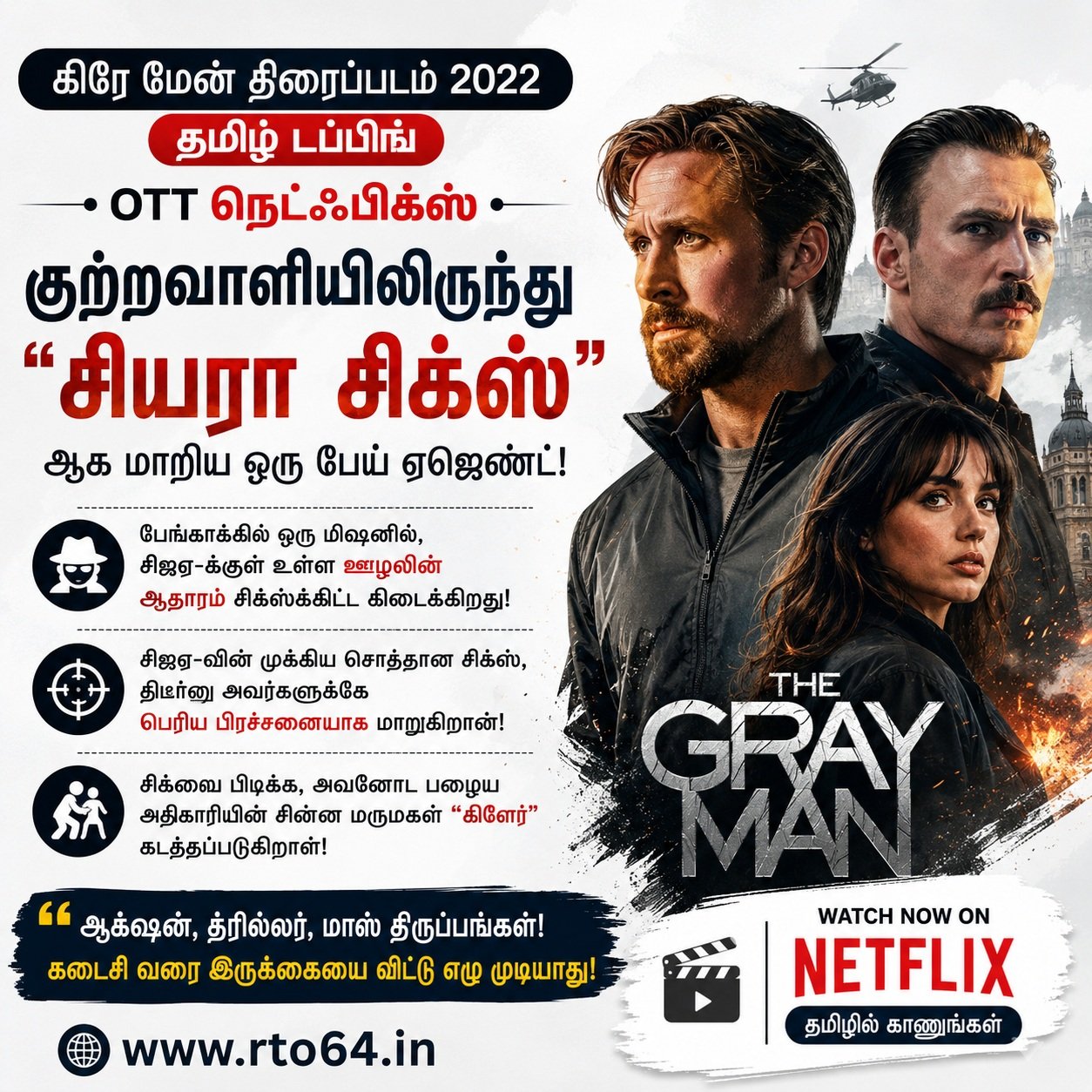 Gray Man Movie 2022 - Tamil Dubbed - OTT Netflix